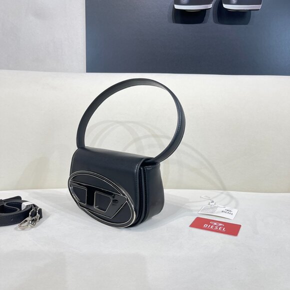 Diesel Black Simple Brand Logo Shoulder Bag - Picture 4 of 9